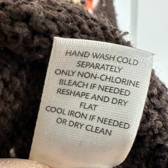 J Jill Cardigan Sweater XS Fair Isle Nordic Thanksgiving Brown Orange See Pics - Picture 5 of 8